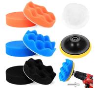 9 Pcs 5 Inch Drill Polishing Pads for Car Polishers and Buffers for Drill Attachment, Car Polishing Sponges Pads, Car Polishing Kit, Wool Polishing Buffing Pads for Auto Polisher Sanding Waxing