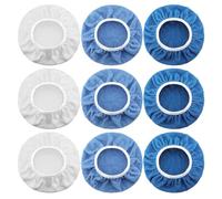 9 Pcs 9 to 10 Inch Bonnet Polisher Polish Pad, Buffer Waxers Bonnet Set Polishing Pads, Microfiber Car Wax Cover Kit, Car Polishing Bonnets Replacement, Car Polishing Mop for Orbital Buffer Polisher