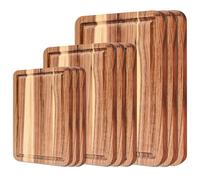 9 Pcs Acacia Wood Chopping Board Set, Large Wooden Cutting Boards Bulk with Juice Grooves, Premium Serving Trays for Meat Cheese Vegetables Charcuterie, 3 Sizes (38x25cm, 30x20cm, 23x15cm)