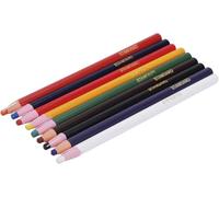 9 Pcs Assorted Colors Peel-Off China Marker Grease Wax Pencils for Glass, Garments, Cellophane, Fabric, Wood, Metal, Paper-Wrapped Painting Pen Marking Pencils Art Crayons for Drawing Coloring