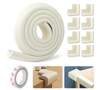 9 Pcs Baby Proofing Edge and Corner Foam Protectors - 2m L Shape Safety Strip for Kids - White Child Safety Table Guards for Coffee Table, Fireplace, Radiator, Desk