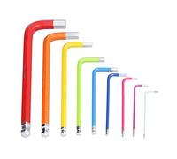 9 PCS Ball End Hex Key Set, Chrome Vanadium Steel Long Arm Wrenches with Colour Coding, Maintenance Kit for Repair, Machinery, Assembly