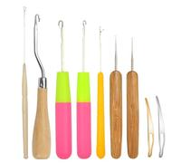 9 Pcs Bent Latch Hook Crochet Needle Set Dreadlocks Tool Crochet Hooks Hair Locking Tool for Hair Extensions Braid Carpet Making and Other Craft