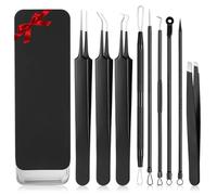 9 PCS Blackhead Extraction Tool Kit, Blackhead Remover Tool Comedones Extractor Acne Removal Kit for Nose Face