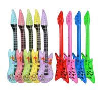 9 PCS Blow Up Guitar Set, 5 Colourful 89cm Inflatable Guitars and 4 Colourful 60cm Inflatable Bass Guitars, Musical Party Accessories for Events and Gatherings