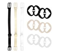 9 Pcs Bra Strap Clips, Anti-Slip Racer Back Bra Clip, Adjustable and Concealing Bra-Strap Holder, Soft And Comfortable Fits All Cup Sizes (Black+White+Nude)