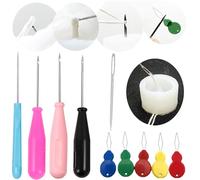 9 PCS Candle Wicking Needle for Silicone Molds Large-Eye Wicking Needle Mold Punch Needle with Hook & Eye for Candle Making Colored Threader for Candle Wick of All Thicknesses
