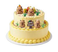 9 Pcs Capybara Cake Topper, Capybara Birthday Decorations, Cake Decorations, Jungle Themed Birthday Decoration Set, Suitable for Animal Parties, Gift Showers and Educational Events, Decorating Cakes a