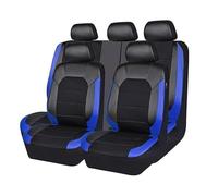 9 PCS Car Seat Cover Sets For Master 3 Places 2 + 1 Type, Leather Seat Protectors Front Rear Seat Cover Accessories,A/Black Blue