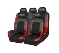 9 Pcs Car Seat Covers Full Set, for Ford Mondeo Mk5 2013-2018 Car Leather Seat Cover Sets Breathable Waterproof Non-Slip Front Rear Seat Protectors,E/Red