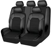 9 Pcs Car Seat Covers Full Set for Peugeot 3008 II SUV 3008 GT 2016 2017 2018-2023, Leather Seat and Headrest Covers Side Airbag Compatible 5-seater Accessories,A Black