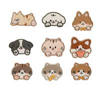 9 Pcs Cartoon Animal Embroidered Patches Dogs Iron On Patches Repair Sewing On Applique for Clothes Bag