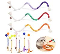 9 Pcs Cat Toys Catnip Toys for Cats Interactive Cat Toy for Indoor Cats Kitten Toy Bite Rope Silvervine Chew Sticks for Teeth Cleaning Dental Treats Increase Appetite Calm Stress