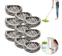 9 Pcs Chenille Refill Mop Pads Easy-Maintenance, Chenille Microfiber Replacement for Standard Mops | All Hard Surfaces (Gray)