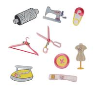 9 Pcs Clothes Hanger Embroidered Patches Repair Patches Sewing Machine Sewing On Scissors Iron On