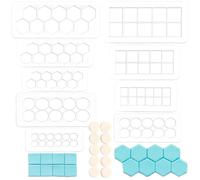 9 PCS Cookie Cutter Set Cake Fondant Mold Set Hexagon Cookies Cutter Geometric Multicutter Square Biscuit Cutters Round Cookie Molds Various Sizes for Cake Decorating and Crafting