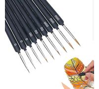 9 Pcs Detail Paint Brush Set,Miniature Line Painting Handle Brush,Fine Detail Paint Brushes Set,Fine Miniature Artist Painting Brushes for Paintings Art Acrylic Watercolor Oil Nail Art(Three sizes)