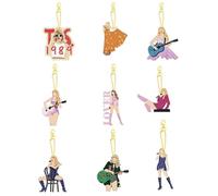 9 PCS Diamond Painting Keychains Kit Music Pop Singer Diamond Art Double Sided 5D Diamond Key Rings DIY Diamonds Pendants for Beginners Birthday Crafting Home Party Decor, Multicolor