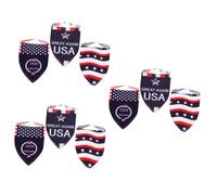 9 Pcs Dog Birthday Scarf Usa Patriotic Day Pet Collar Bandana US Flag Dog Bandana Dog Bibs Pet Collar Accessories American Flag Dog Bandana Foldable Pet Bandana