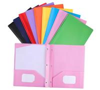 9 Pcs Double Pocket Plastic Folders Vibrant Multi Color Document Holders Portable File Organizers for Office & Classroom Ample Storage for Various Papers