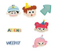 9 Pcs Embroidered Patches Sew On Patches Cartoon Boy Iron On Clothing Little Girl Sewing