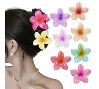 9 Pcs Flower Hair Clips, Non Slip Flower Claw Clips Acrylic Strong Hold Hair Claw Large Hair Clip Cute Claw Clips for Medium Thick Hair, Women and Girls Straight, Curly