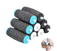 9 Pcs Foot File Replacement Rollers, Pedi Replacement Rollers, for Pedi Electric Replacement Heads for Pedicure Hard Skin Remover (Black)