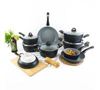 9 Pcs Forged Aluminium Induction Saucepan Pots Frying Pan Cookware Set