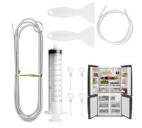 9 Pcs Fridge Drain Hole Cleaning Tool Set, Refrigerator Scrub Brush, Reusable Fridge Dredger Cleaning Kit, Drain Dredging Cleaning Device for Refrigerator, Kitchen, Home
