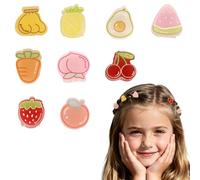 9 Pcs Fruit Mini Hair Clips for Girls - Cute Transparent Cherry Strawberry Avocado Mini Claw Clips, Hair Accessories for Kids Daily Styling