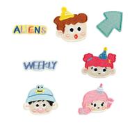 9 Pcs Girl Embroidered Patches Cartoon Boy Sewing Patches Iron On Applique Sew On for Clothes