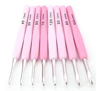 9 Pcs Gradient Color Crochet Tulip Crochet Hooks Crochet Tulip Hook Set Knitting Needles Stitches with Colourful Soft Handle