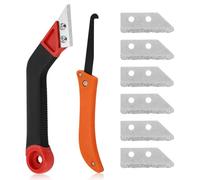9 Pcs Grout Scraping Rake Tool, Clean Remover Tile Saw Knife with 6 Pieces Extra Replacement Accessories, Remover Tile Grout Hand Saw Angled Grout for Tile Cleaning