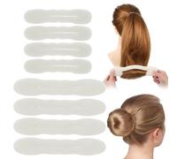 9 Pcs Hair Bun Maker Sponge Hair Buns Shaper Magic Snap Roll Sponge Curler Clips Foam Sponges Buns Hairs Styling Accessories Easy Bun Twister for Ballet French Twist Curly (White-8pcs)