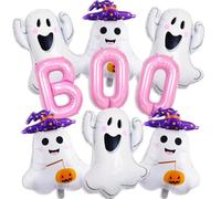 9 Pcs Halloween Balloon, Pink BOO Balloons Cute Pumpkin Ghosts Balloons for Pink Halloween Party Decorations Spooky Birthday Decorations