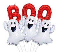 9 Pcs Halloween Balloons Ghosts Balloons Red Boo Foil Balloon Bat Balloon for Halloween Party Decorations