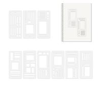 9 Pcs Handmade Flexible Record Template, Planner Stencil Reusable Drawing & Journaling Templates for Journals Flexible Ruler Stencils for Home & Travel Use, DIY Crafts