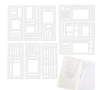 9 PCS Handmade Flexible Record Template Reusable Planner Stencils Templates Versatile Planner Stencils Set with Coils Discs and Rings for Dot Grid Journals Calendar Scrap Booking DIY Craft Supplies