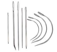 9 Pcs Heavy Duty Hand Sewing Needles Kit,Leather Sewing Needles with 5 Leather Hand Sewing Needle and 4 Curved Needle for Home Upholstery,Leather Needles for Hand Sewing,Carpet Canvas Repair…