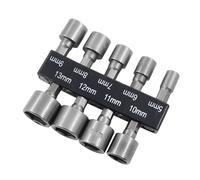 9 Pcs Hex Nut Driver Set, Magnetic Nut Setter Drill Attachments | 5-13 mm Metric CrV Steel with 1/4 Inch Hex Shank for Power Drills, Impact Drivers, DIY Repair and Assembly