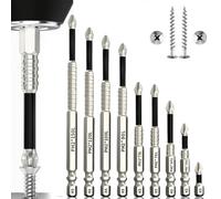 9 PCS High Magnetic Scre/wdr/iver Drill Bit Set,Magnetic Impact Dr/iver Bits,Strong Anti-Slip Impact Kit,Universal Anti-S/lip B/its for Electric Tools,Anti-S/lip Strong Grip Professional Dr/iver Bi/ts