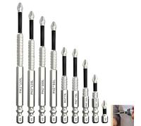 9 Pcs High Magnetic Screwdriver Drill Bit Set, Anti-Slip Drill Bits, Precision Magnetic Bits Kit for Impact Drivers and Power Drills, Durable Screwdriver Bit Kit, 25 50 65 70 75 90 100 120 150mm