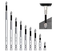 9 Pcs High Magnetic Screwdriver Drill Bit Set Strong Anti-Slip Magnetic Screwdriver Bits Anti-Slip Drill Bits Precision Screwdrivers Set for Electric Tools and Impact 25 50 65 70 75 90 100 120 150mm