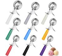 9 Pcs Ice Cream Scoops with Trigger, 304 Stainless Steel, 4.1-8 cm 9 Sizes