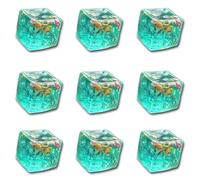 9 Pcs Ice Cubes Stress Balls, Ice Cubes Marine Shells Squishies Toy, Square Gel Ice Cube Squeeze Toy, Squeeze Ball Hand Toys, for Party Office Home Use Unisex (9PCS)
