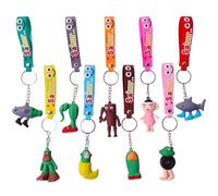 9 Pcs Italian Brainrot Toys, Tung Tung Sahur Toy, 3D Keychains of Italian Brainrot Animals, Unique Brainrot Animal Figurines, Collectible Brain Rot Toys 3D Animals for Decoration and Gifts (B)