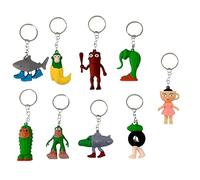 9 Pcs Italian Brainrot Toys, Tung Tung Sahur Toy, 3D Keychains of Italian Brainrot Animals, Unique Brainrot Animal Figurines, Collectible Brain Rot Toys 3D Animals for Decoration and Gifts (A)