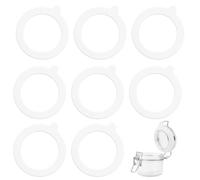 9 Pcs Jar Seals Replacement, Silicone Jar Seal 95x70mm for Airtight Leakproof Gaskets, Food Preservation, Storage Gasket, Clip Top Jars (White)