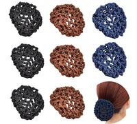 9 Pcs Knitted Hair Nets and Invisible Hair Covers with Elastic Stretch Bands, Suitable for Dancers, Flight Attendants (3 colors)