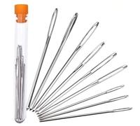 9 Pcs Large Eye Blunt Sewing Needles with Plastic Bottle Cross Stitch Knitting Needle Handmade Leather Embroidery Thread Needle Sewing Accessories Beautiful Design